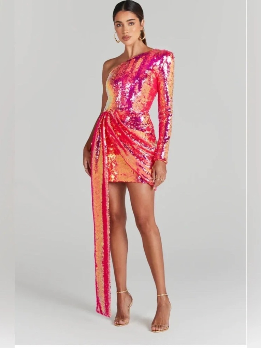 Nadine Merabi Celina Pink Sequin dress size S